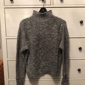 Grey marled turtleneck sweater